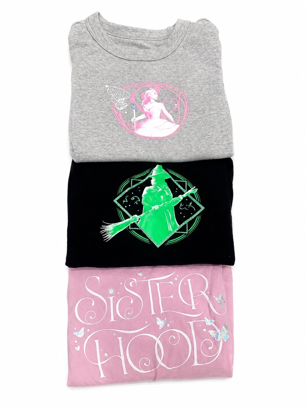 Gap x WICKED, 3-Pack, Graphic Long-Sleeve Tees - Pink, Gray & Black, Small (6/7)
